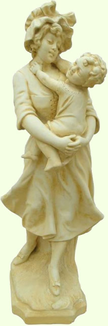 Marble statue of mother and child